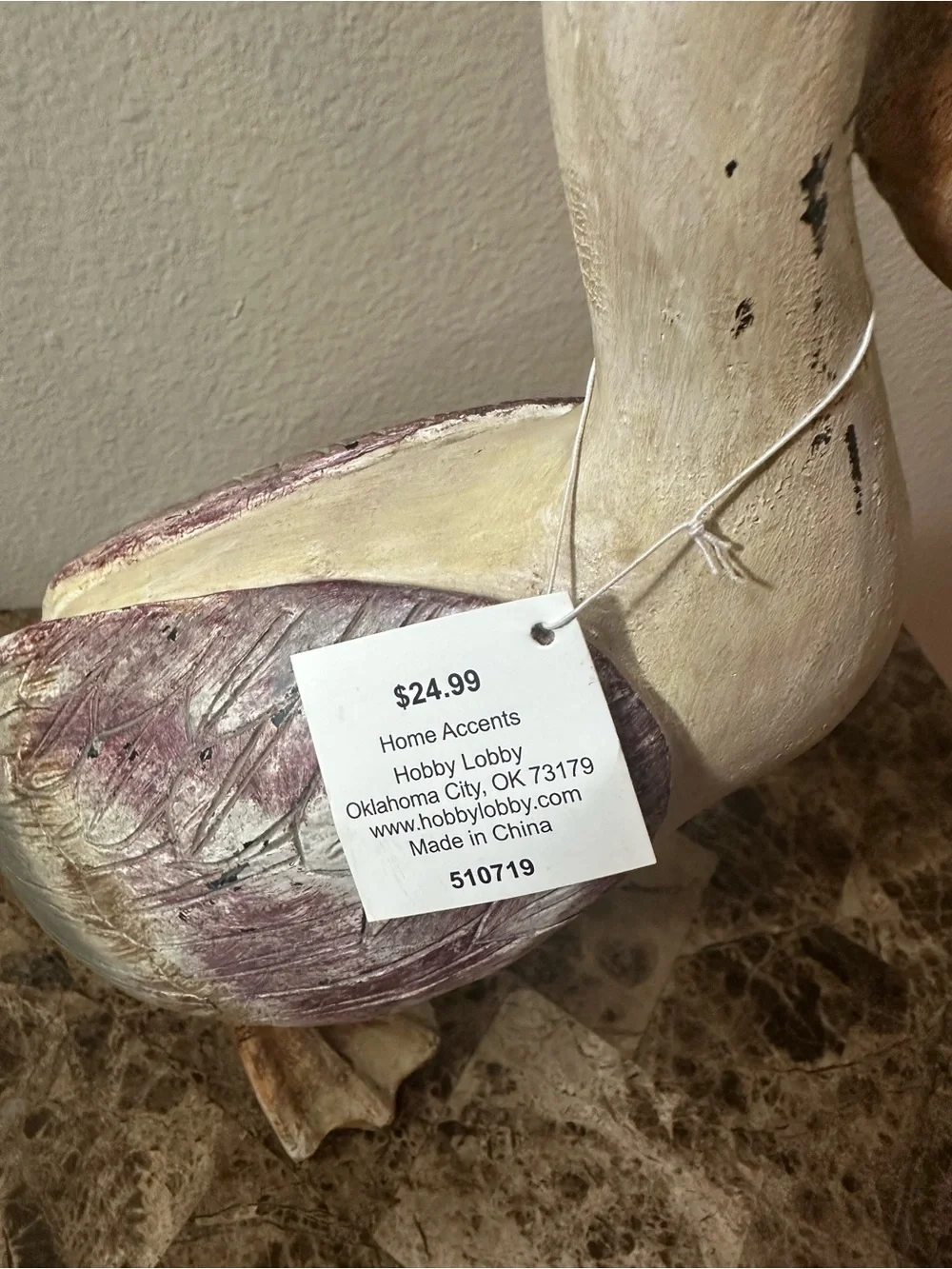 Hobby Lobby Wooden Carved Pelican Decor NEW